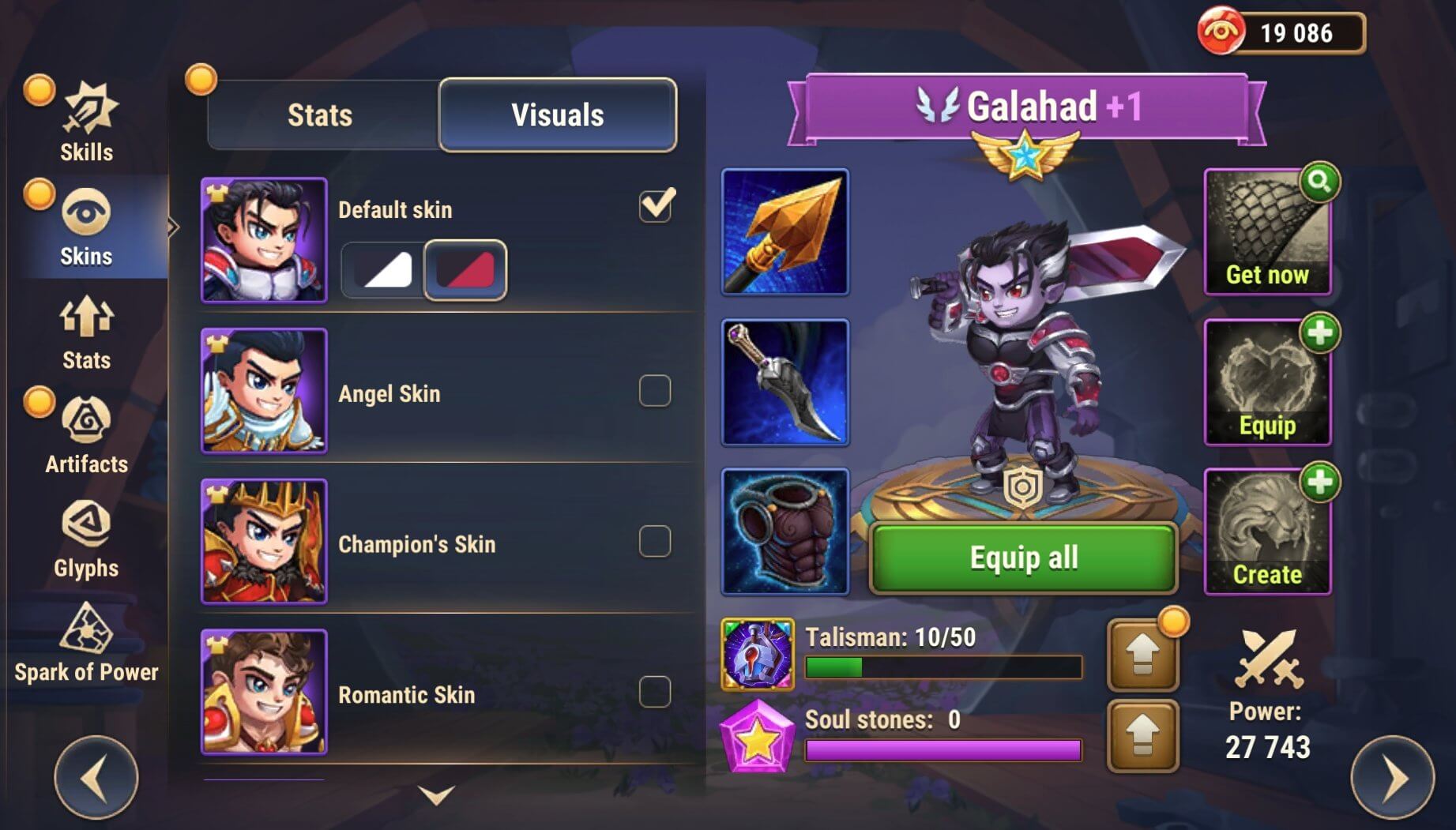Galahad new skin style from Great Dungeon Go game
